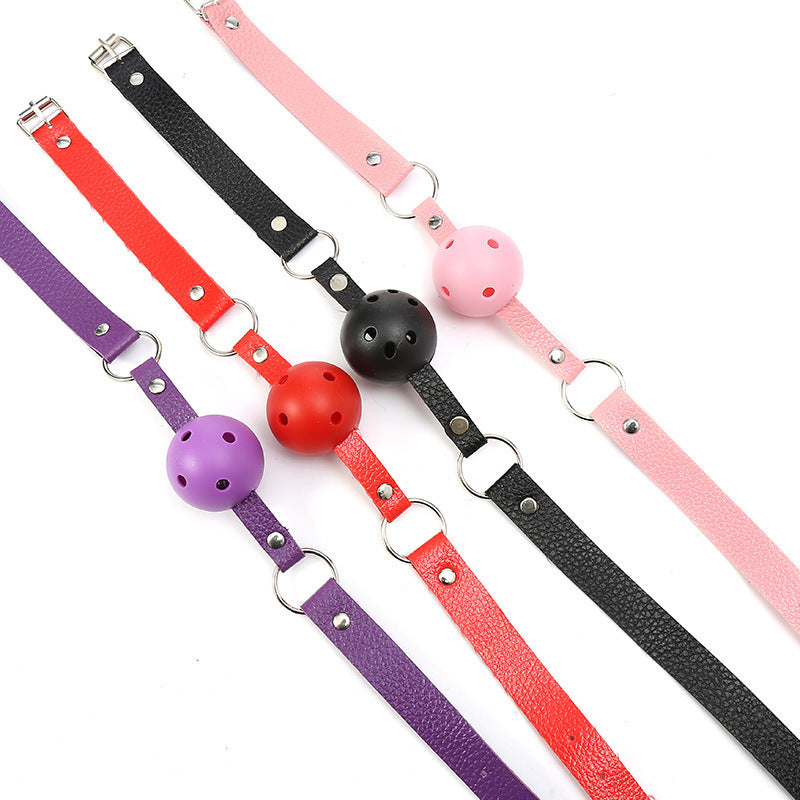 Bondage Mouth Ball Leather SM Restraint Training Mouth Gag Couple Flirting Adult Products Alternative Erotic Toys