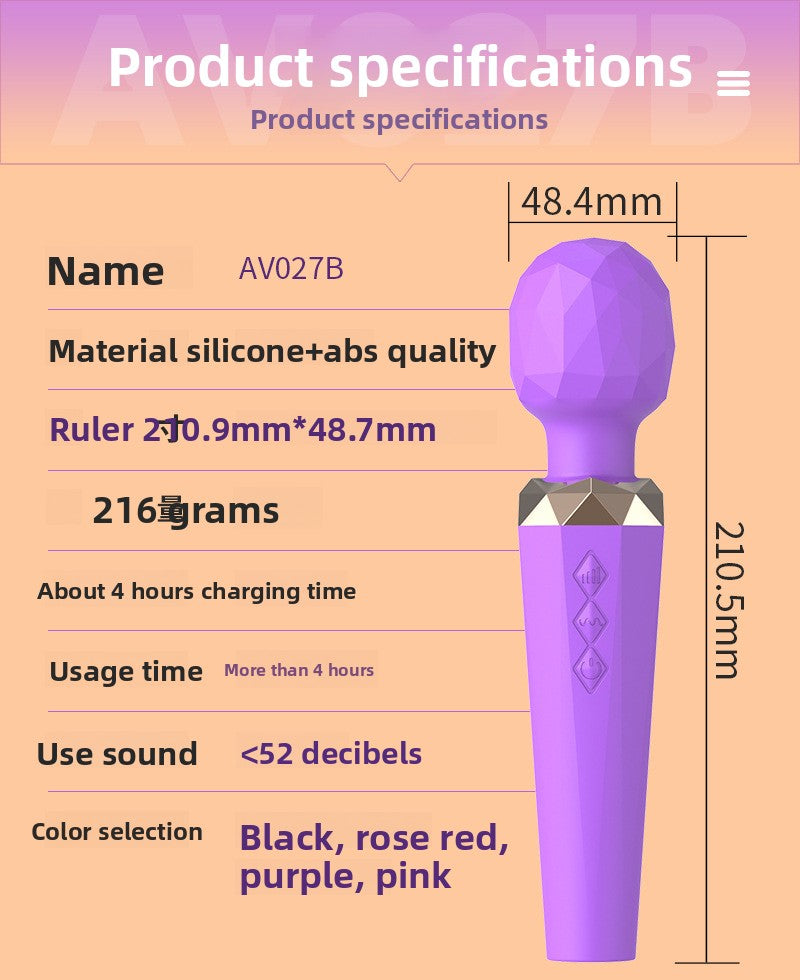 Cross-border crystal vibrator adult AV massage stick sex toys