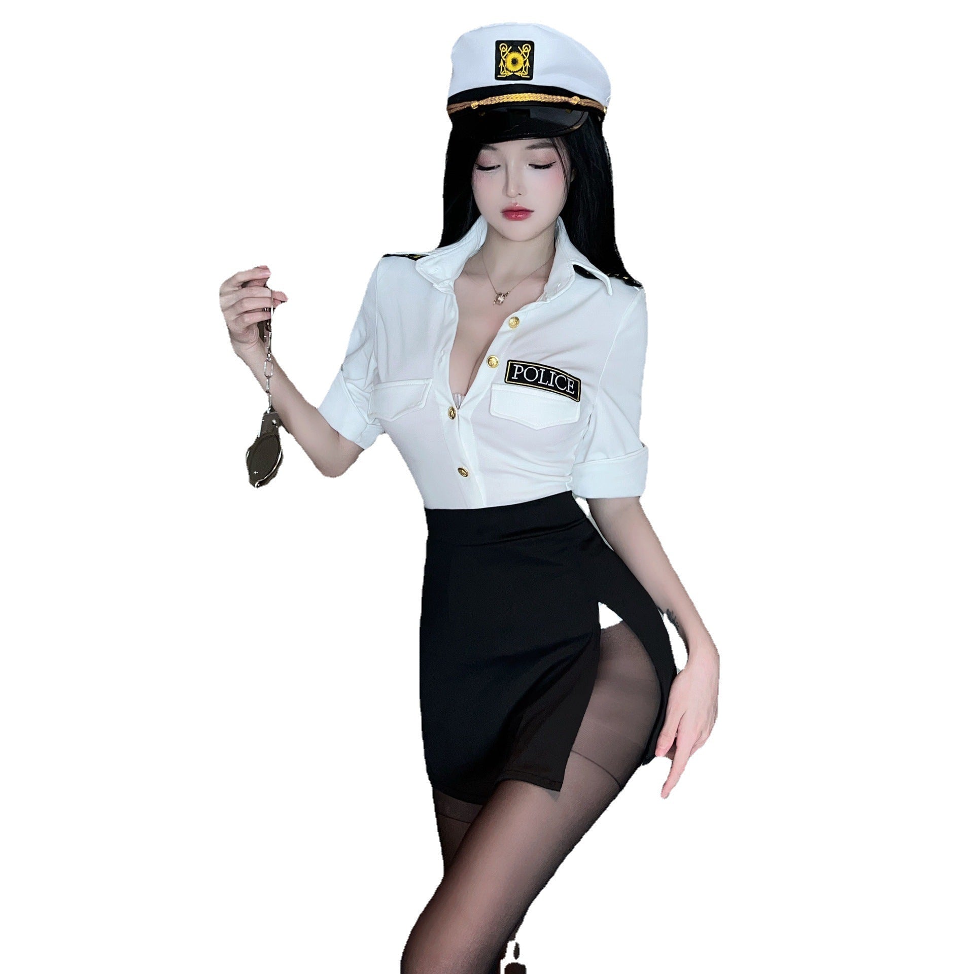 Sexy Erotic Lingerie Policewoman Uniform Temptation Role Play Set Hot Flirting Pajamas Women 5084