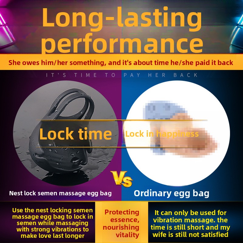 Semen Locking Ring Male Masturbator Testicle Trainer Penis Sleeve Adult Products Semen Locking Vibrating Ring