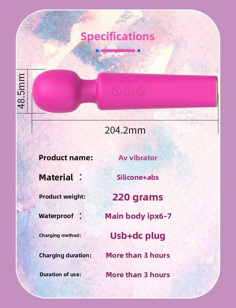 Female AV Wand Vibration 20 Frequency 8 Speed Handheld Massage Wand USB Charging Foreign Trade Hot Selling Sex Toys