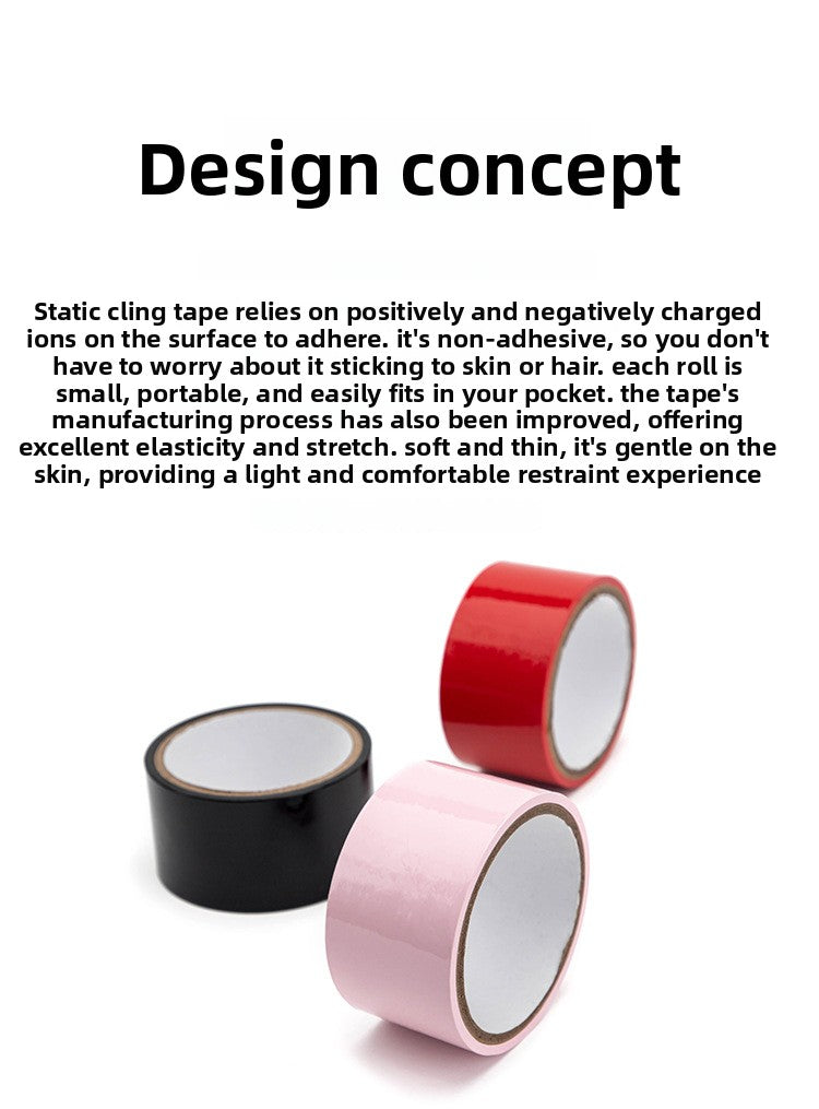 Sexy 10m Tape Static No Adhesive Tape Sexy Toys Training Bondage Forced Binding Handcuffs Sex Toys