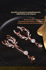 Sexy SM Props Antlers Bells Nipple Clamps Couple Flirting Teasing Nipple Clamps Vagina Clamps Toys