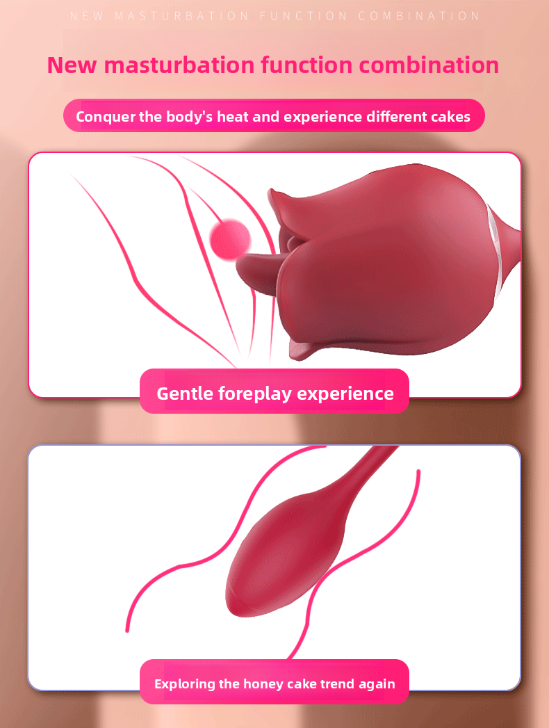 Female Double Vibrator for Young Women Rose Flirting Masturbation Sex Toy Tongue Licking Vibrator