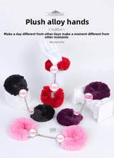 Sex Toys SM Props Thick Plush Metal Toys Handcuffs Binding Restraints Adjustable with Key Handcuffs