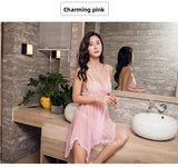 Sexy Lingerie Lace Mesh Temptation Set Plus Size European and American Style Strap Sexy Sleepwear Sheer Nightdress