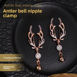 Sexy SM Props Antlers Bells Nipple Clamps Couple Flirting Teasing Nipple Clamps Vagina Clamps Toys