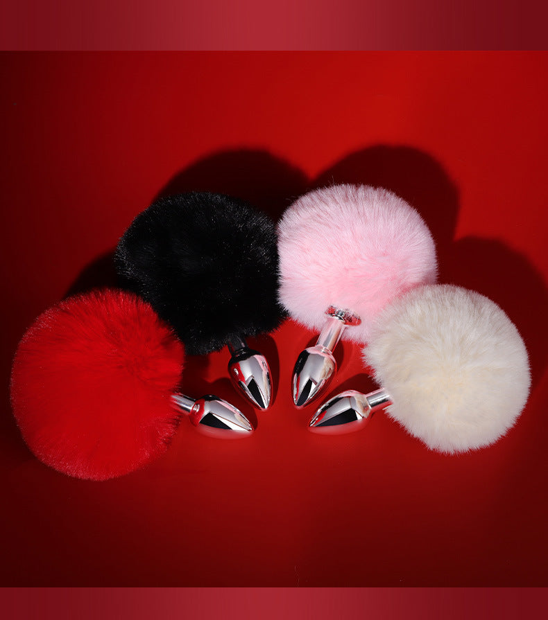 Sexy SM Props Mini Fur Ball Rabbit Tail Anal Plug Female Back Chamber Anal Expander Adult Products