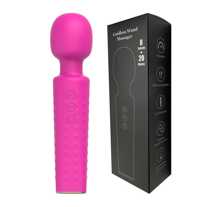Female AV Wand Vibration 20 Frequency 8 Speed Handheld Massage Wand USB Charging Foreign Trade Hot Selling Sex Toys