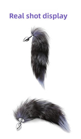 Back Court Development SM Props Real Fur Fox Tail Anal Plug Anal Expansion Masturbation Toy Metal Anal Plug Adult Products