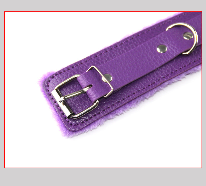 Hot Selling SM Props Lychee Pattern Sexy Handcuffs SM Training Bondage Plush Handcuffs Alternative Adult Products