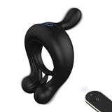 Vibrating Double Ring Semen Locking Ring Resonance Sex Toys Unisex Masturbator Double Ring Semen Locking Ring