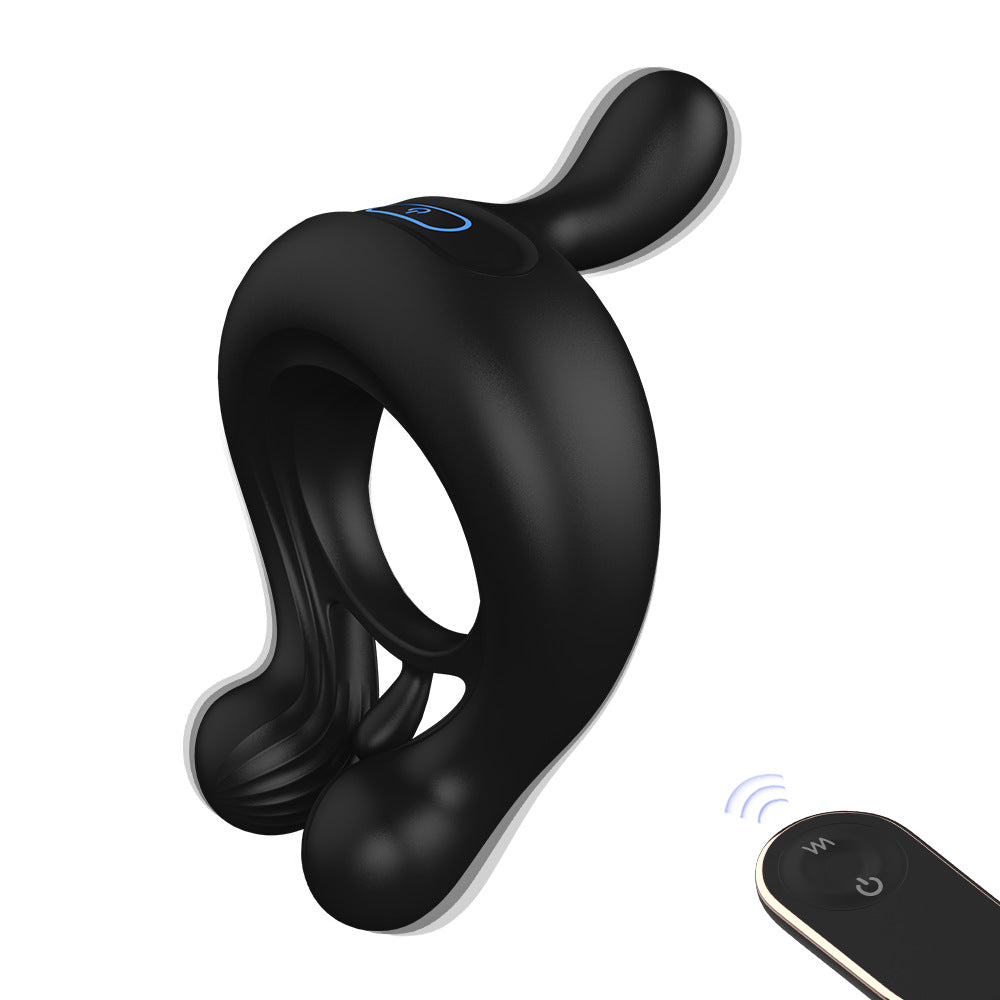 Vibrating Double Ring Semen Locking Ring Resonance Sex Toys Unisex Masturbator Double Ring Semen Locking Ring