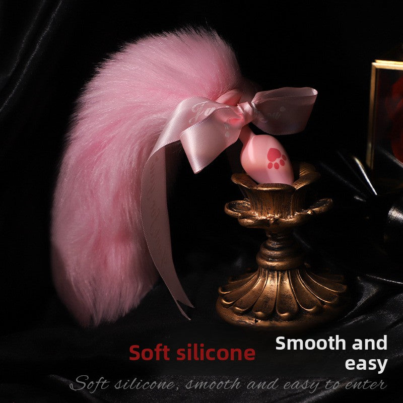 Sex Toys Props Anal Plug Silicone Cat Claw Bow Tail Back Court Props Female Toys Adult Products