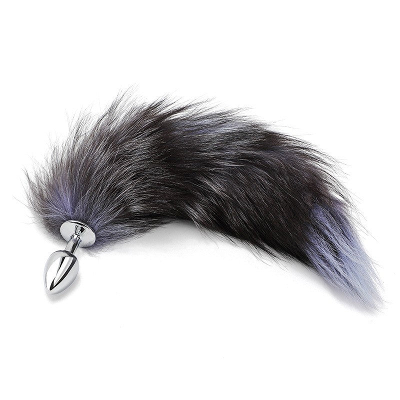 Back Court Development SM Props Real Fur Fox Tail Anal Plug Anal Expansion Masturbation Toy Metal Anal Plug Adult Products
