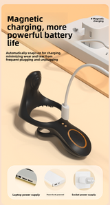 Double Ring Locking Semen Ring Vibration Wireless Remote Control Resonance Locking Semen Ring Perineum Unisex Orgasm