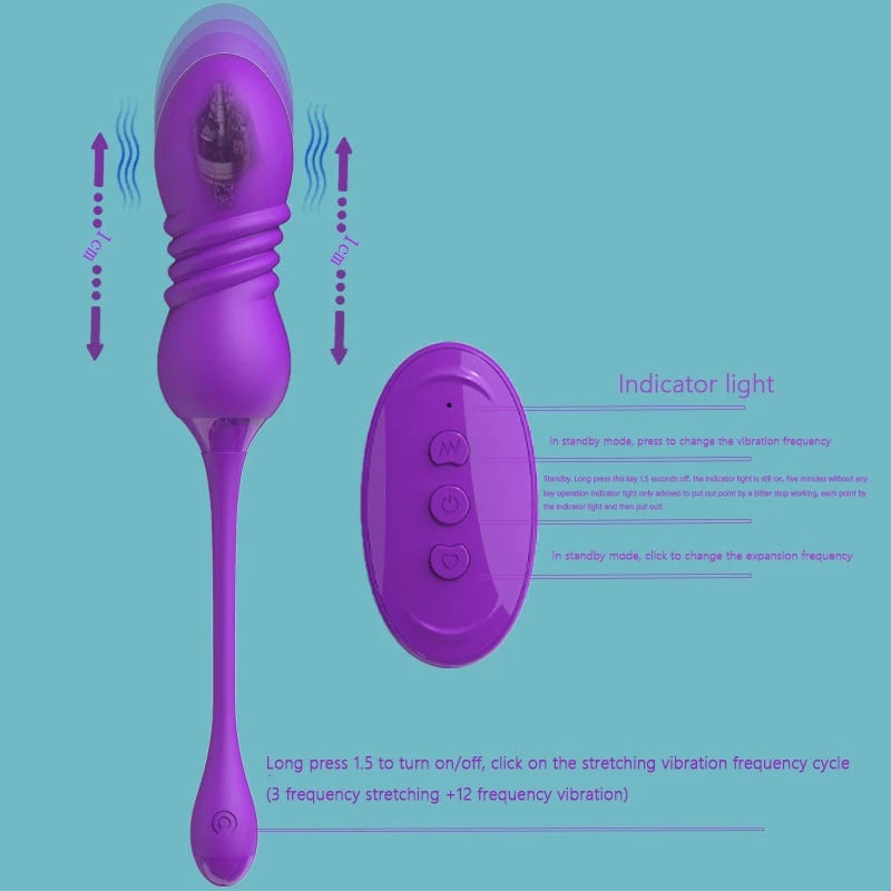Wireless Remote Control Telescopic Vibrating Egg for Women Silicone Vibrating Massager Adult Sex Toys