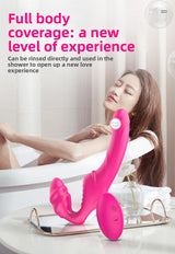 Lesbian Remote Control Vibrator Soft Silicone Double-Headed Lesbian Wand Female Sex Toys Masturbator