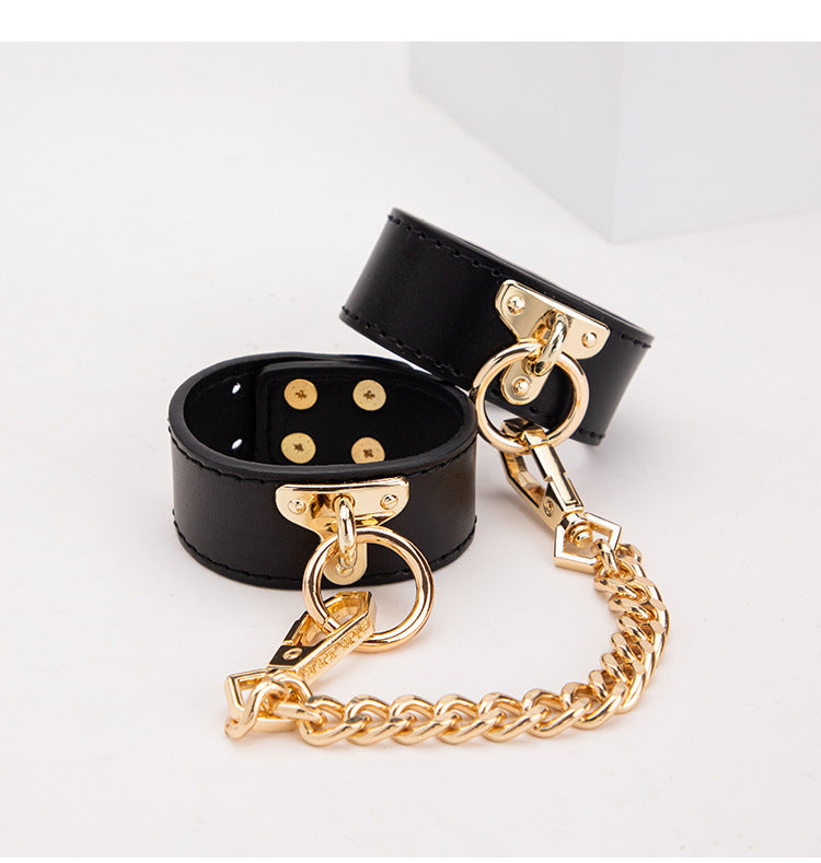 High-end SM Props Genuine Leather Collar Whip Female Slave Training Bondage Tools Mouth Gag Handcuffs