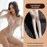 Sexy Lingerie Lace See-through Open Chest Hot Open Crotch No Need to Take Off Backless Teasing Bodysuit 5613