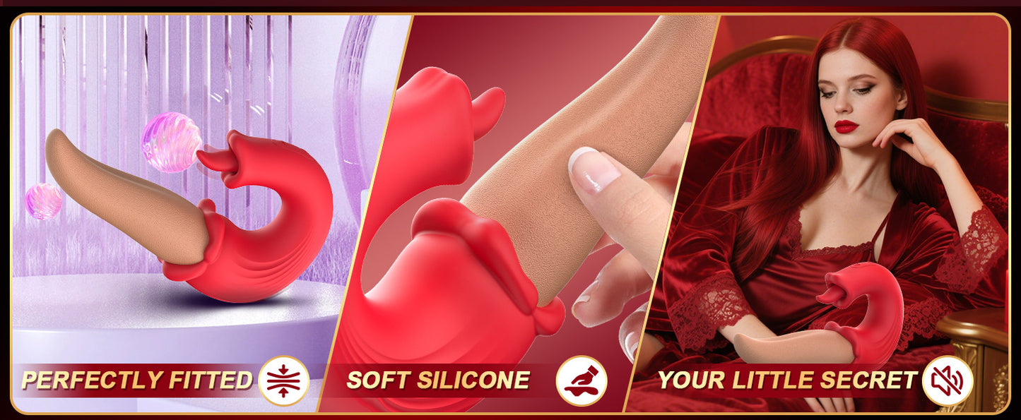 Cross-border New Product Female Simulated Tongue Vibrating Masturbator Tongue Licking Vibrator Adult Flirting Sex Toys Wholesale