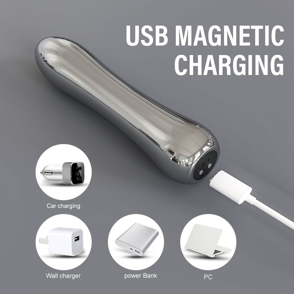 Ice Metal Vibrator for Women Strong Vibration Anal Plug 2-in-1 Female Masturbator Vibrating Stick for Women