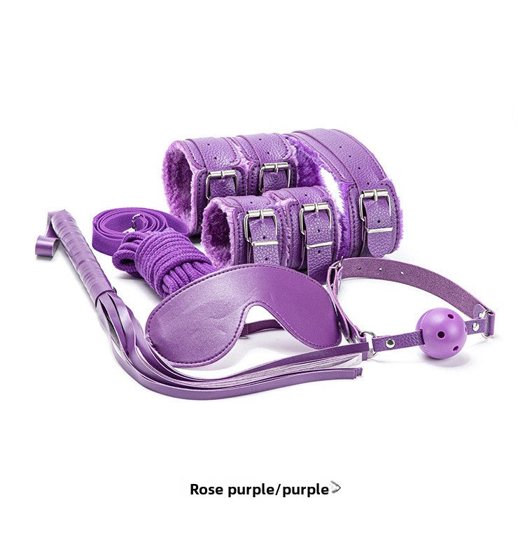 Sexy Plush SM Set Adult Products Couple Training Handcuffs Binding Restraint 7-Piece Set Alternative Sex Toys