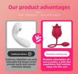 Female Double Vibrator for Young Women Rose Flirting Masturbation Sex Toy Tongue Licking Vibrator