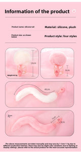 SM Sex Toys Fox Tail Anal Plug Cat Paw Silicone Anal Plug Pink Fur Ball Anal Plug Alternative Adult Products