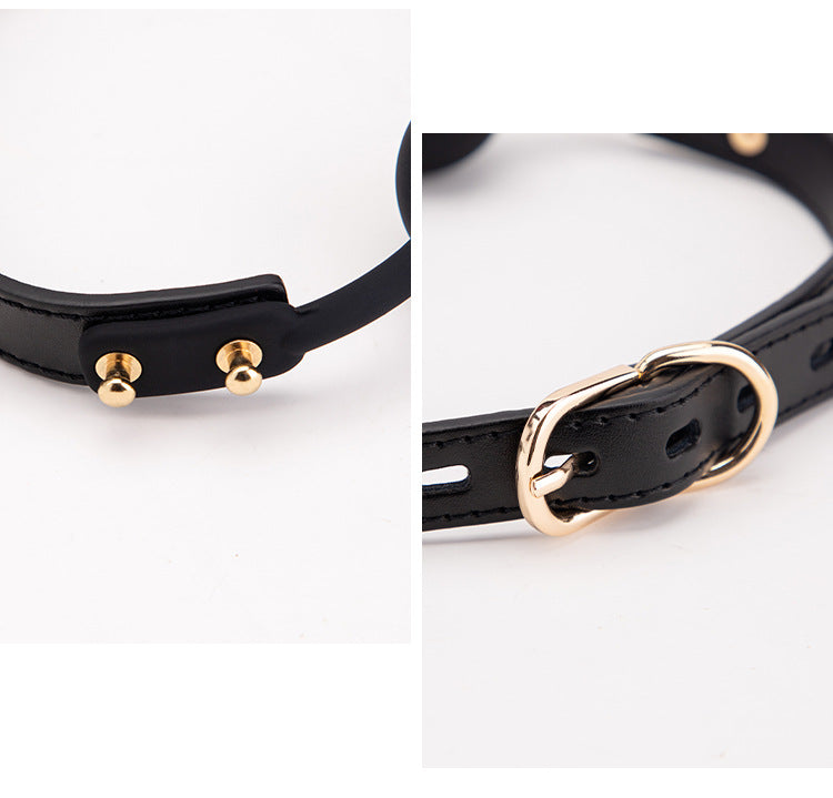 High-end SM Props Genuine Leather Collar Whip Female Slave Training Bondage Tools Mouth Gag Handcuffs