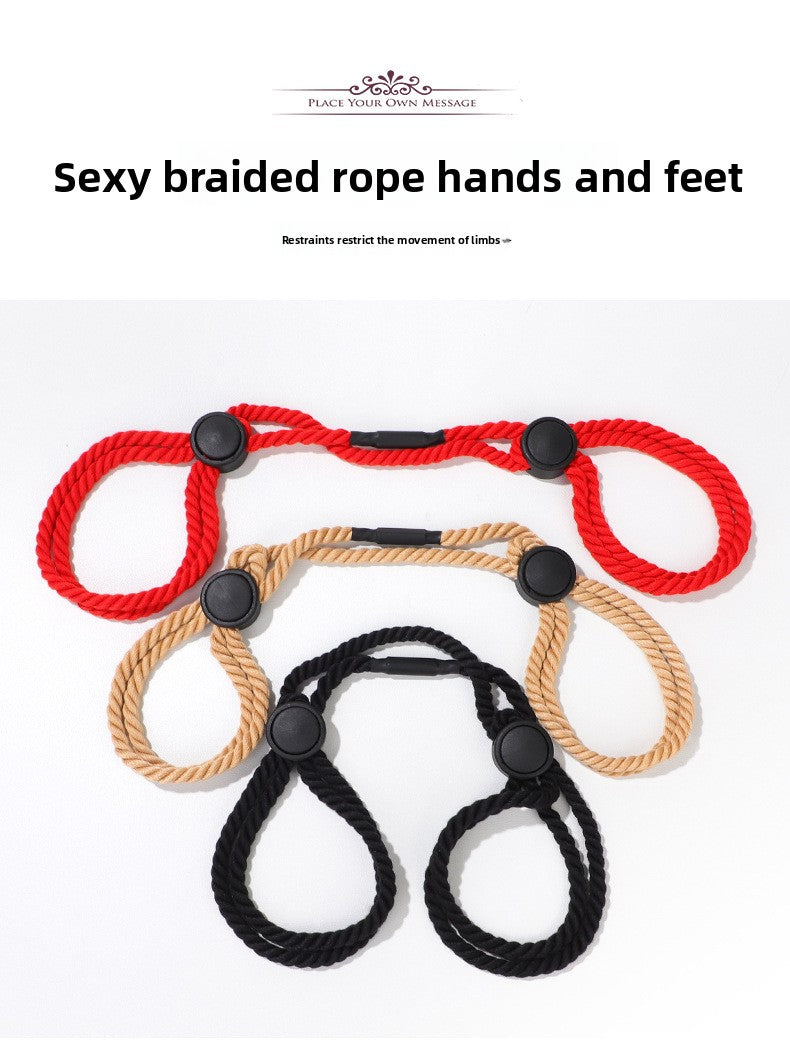 Adjustable Cotton Rope Handcuffs for Women, Wearable Props for Adults, Rope Art Hand and Foot Cuffs