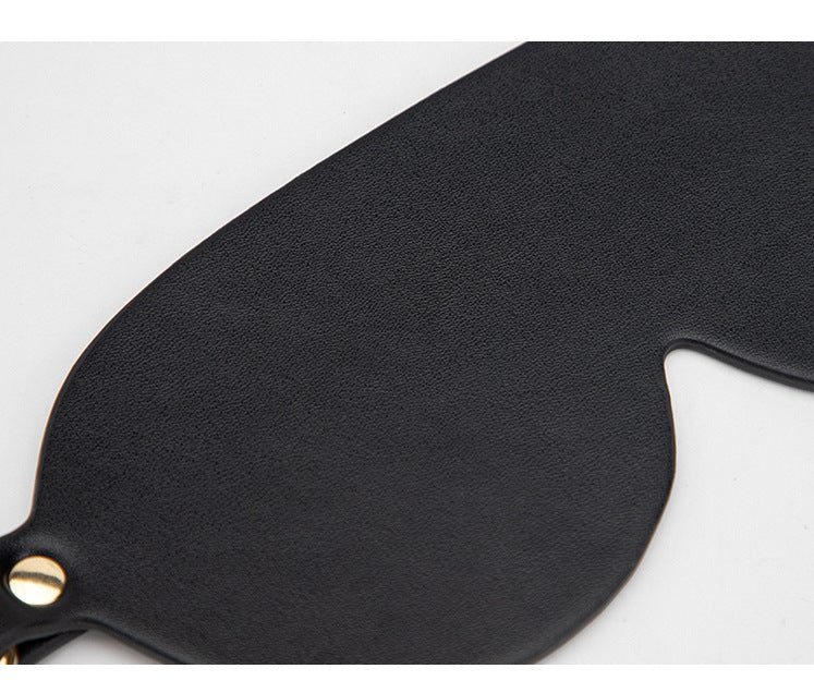 SM Sex Toys Black Light-Blocking Eye Mask High-Quality PU Leather Sex Eye Mask Teasing Flirting Adult Sex Toys