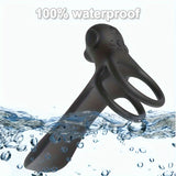 Male and Female Couple Resonance Delay Locking Semen Ring Double Ring Penis Sleeve Adult Sex Toys