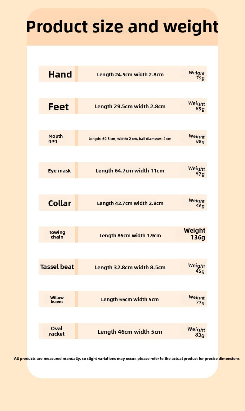 Sex Toys SM Props Macaron Genuine Leather Bondage Set Hand and Foot Cuffs Training Collar Mouth Gag Spanker Adult