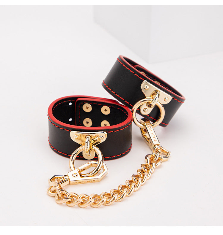 High-end SM Props Genuine Leather Collar Whip Female Slave Training Bondage Tools Mouth Gag Handcuffs