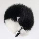 Color Block Fox Tail Anal Plug for Women Back Court Development Erotic Anal Plug SM Props Metal Anal Plug Adult Products