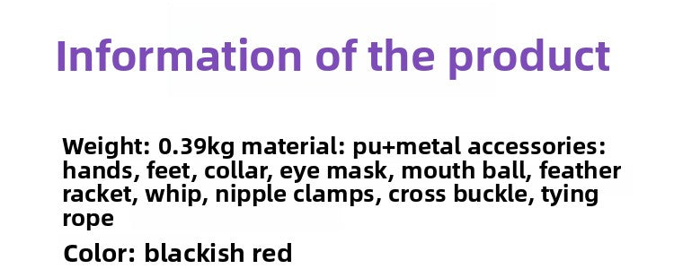 Adult Erotic Plush 10-Piece Set Female Leather Handcuffs Couple Flirting Bondage Restraint Alternative Sex Toys