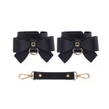 SM Props Set 5-Piece Set Bowknot Erotic Whip PVC Ball Gag Female Slave Leash Collar Restraint Handcuffs