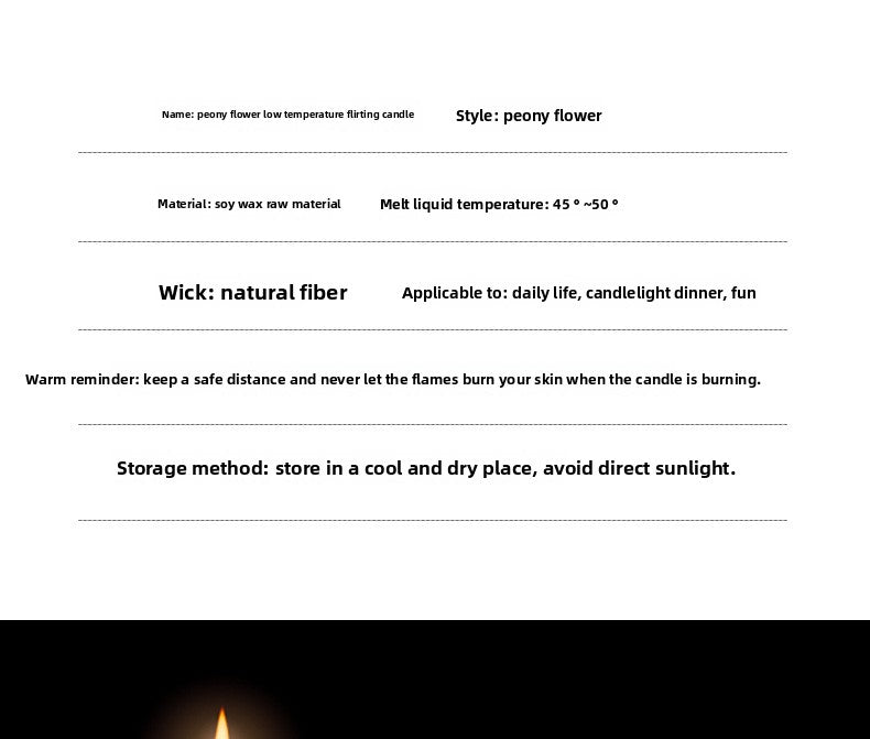 Drip Wax SM Props Peony Flower Low-Temperature Candle Couple SM Training Fun Candle Alternative Adult Products