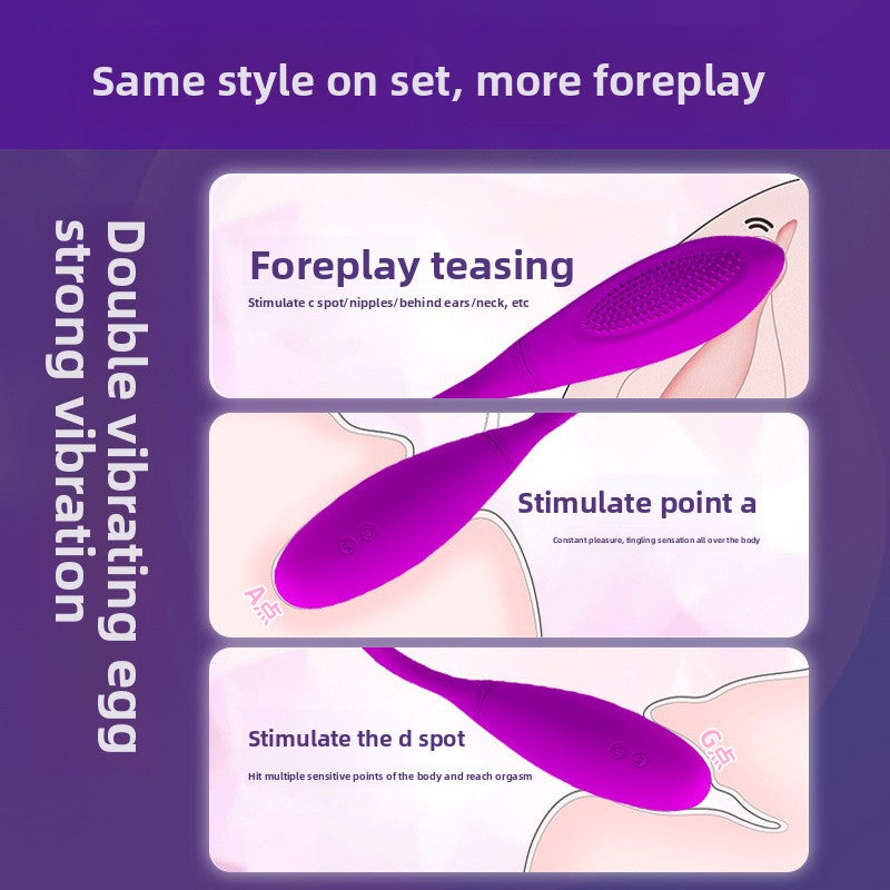 Double-Headed Vibrating AV Egg Female Clitoral Masturbator Instant Orgasm Adult Sex Toys Cross-Border