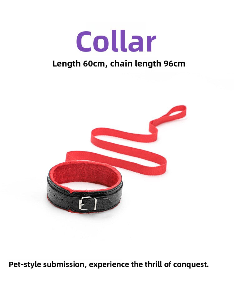 Adult Erotic Plush 10-Piece Set Female Leather Handcuffs Couple Flirting Bondage Restraint Alternative Sex Toys