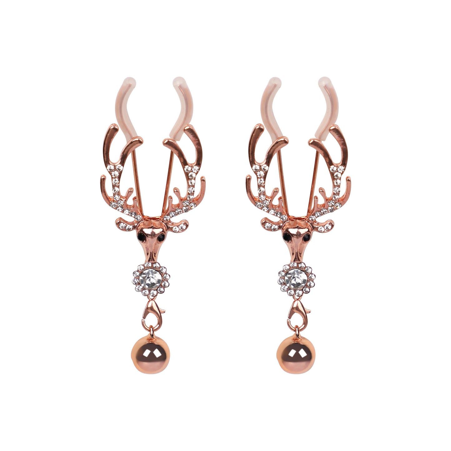 Sexy SM Props Antlers Bells Nipple Clamps Couple Flirting Teasing Nipple Clamps Vagina Clamps Toys