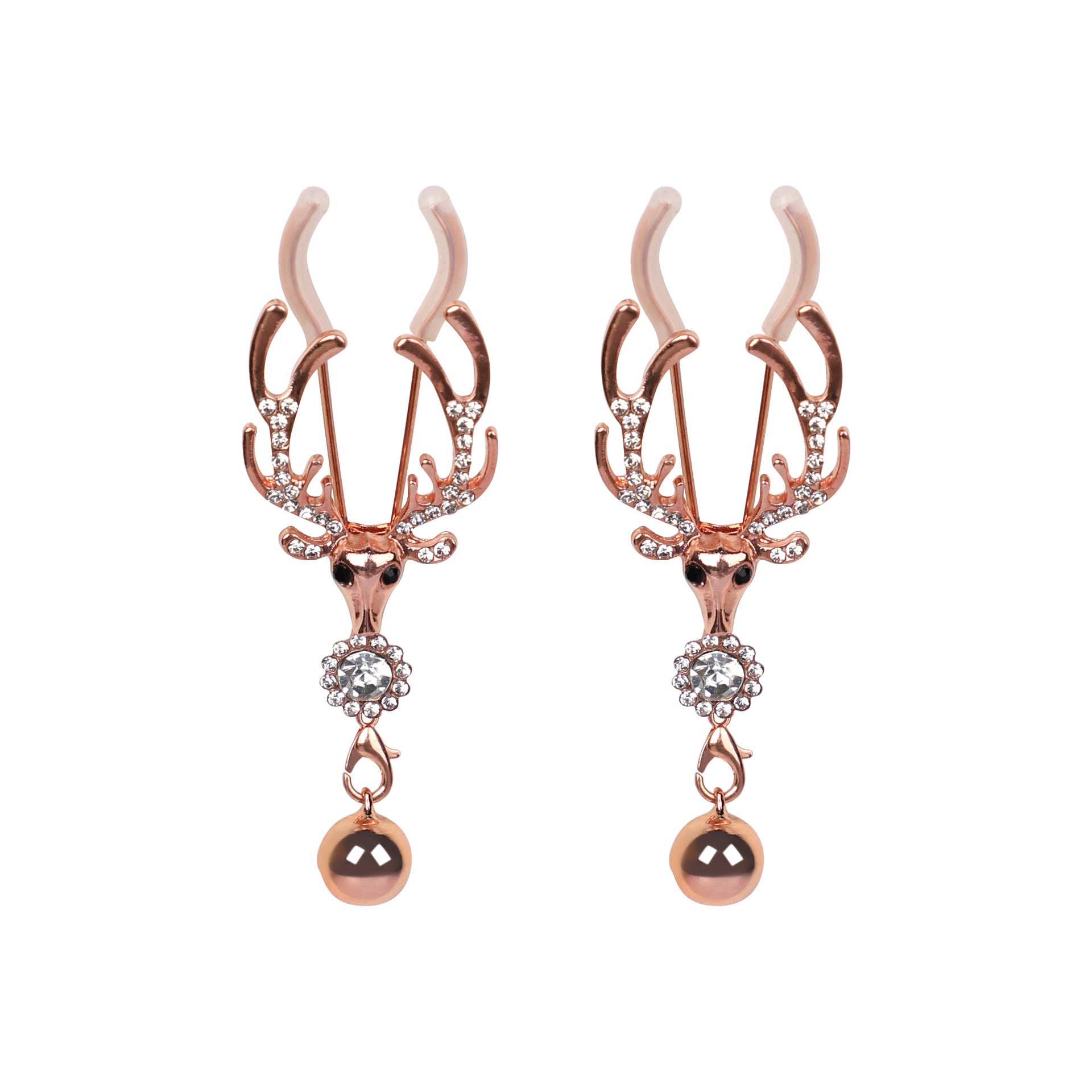 Sexy SM Props Antlers Bells Nipple Clamps Couple Flirting Teasing Nipple Clamps Vagina Clamps Toys