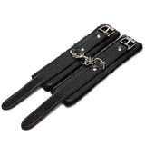 SM Props Sexy Plush Handcuffs Couple Binding Restraint Sex Toys Black Leather Handcuffs Alternative Adult Products