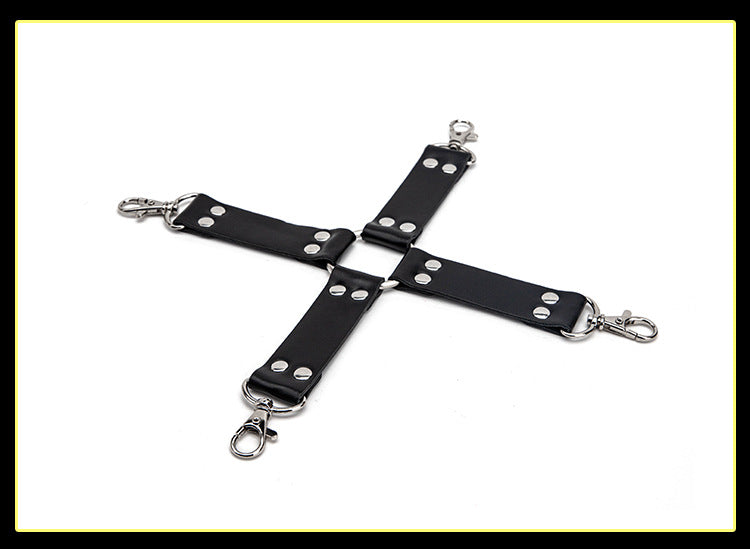 Sex Toys SM Props Back Binding Cross Buckle Plush 3-Piece Set SM Training Binding Handcuffs Footcuffs Adult