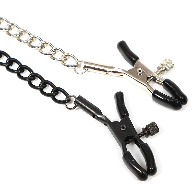 SM Props Female Slave Training Sex Tools Long Chain Nipple Clamps Double Peak Breast Clamps Adult Products Sex Toys