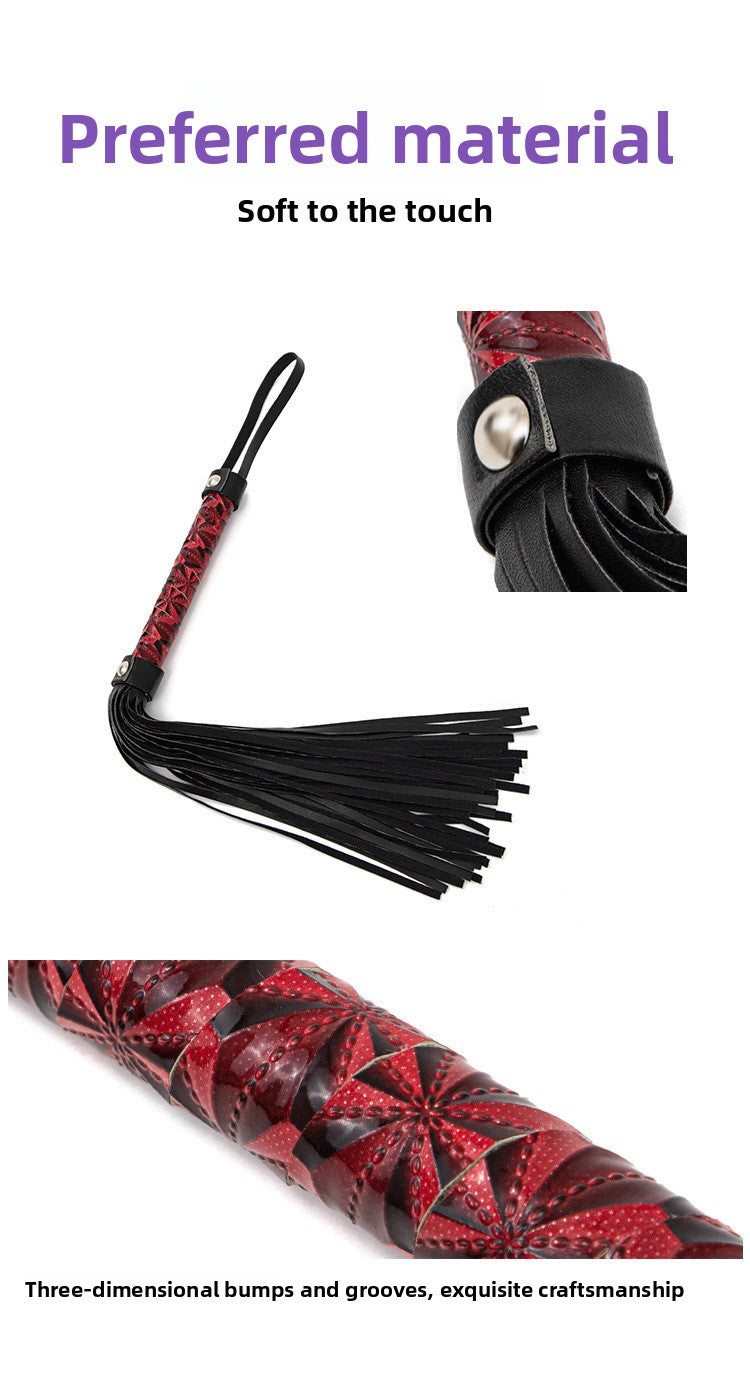 Hot Selling SM Prop Whip PU Leather Diamond Pattern Erotic Whip Sex Training SP Torture Tool Tassel Whip