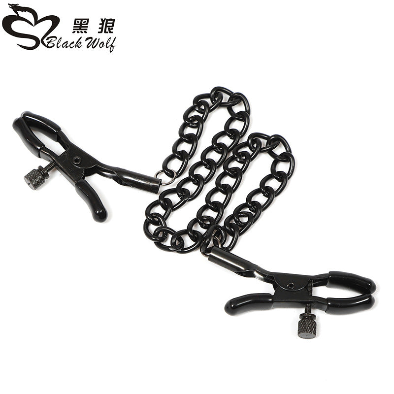 SM Props Female Slave Training Sex Tools Long Chain Nipple Clamps Double Peak Breast Clamps Adult Products Sex Toys