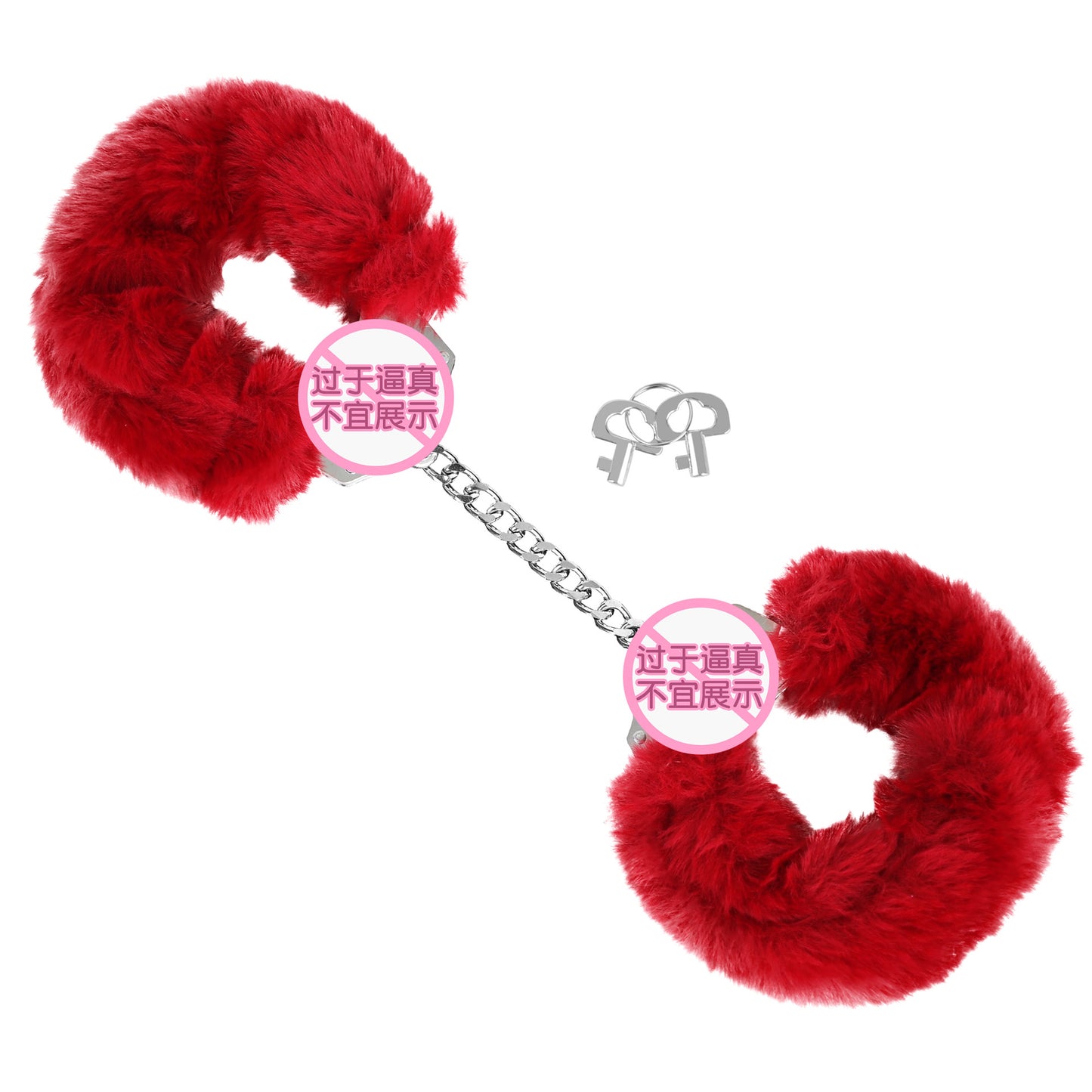 Sex Toys SM Props Thick Plush Metal Toys Handcuffs Binding Restraints Adjustable with Key Handcuffs
