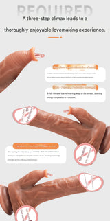 Remote Control Telescopic Heating Realistic Dildo Liquid Soft Flesh Tongue Licking Vibrating Swinging Dildo for Women